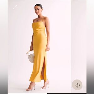 Straight Neck Slip Maxi Dress - Yellow